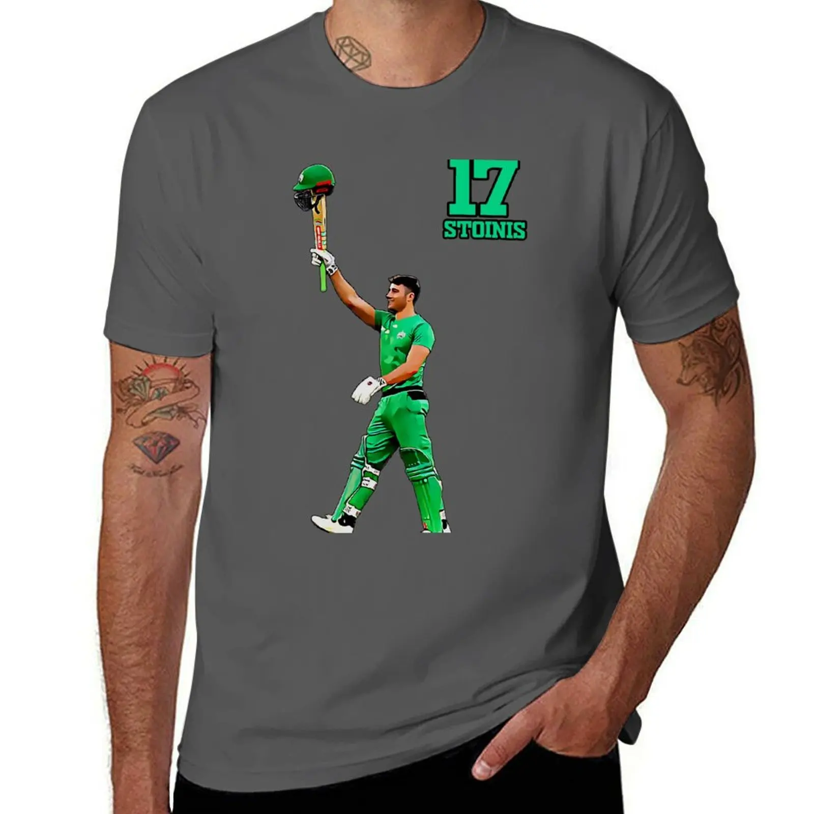 

Marcus Stoinis-Australian Cricket Player-T20 All Rounder T-Shirt Retro Style Print Casual Top