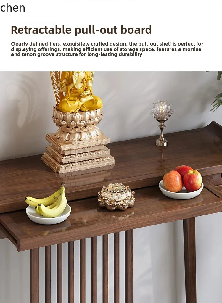 Black Walnut Altar Incense Table Home Use Hall Altar Incense Table Solid Wood Buddha Hall Buddha Table