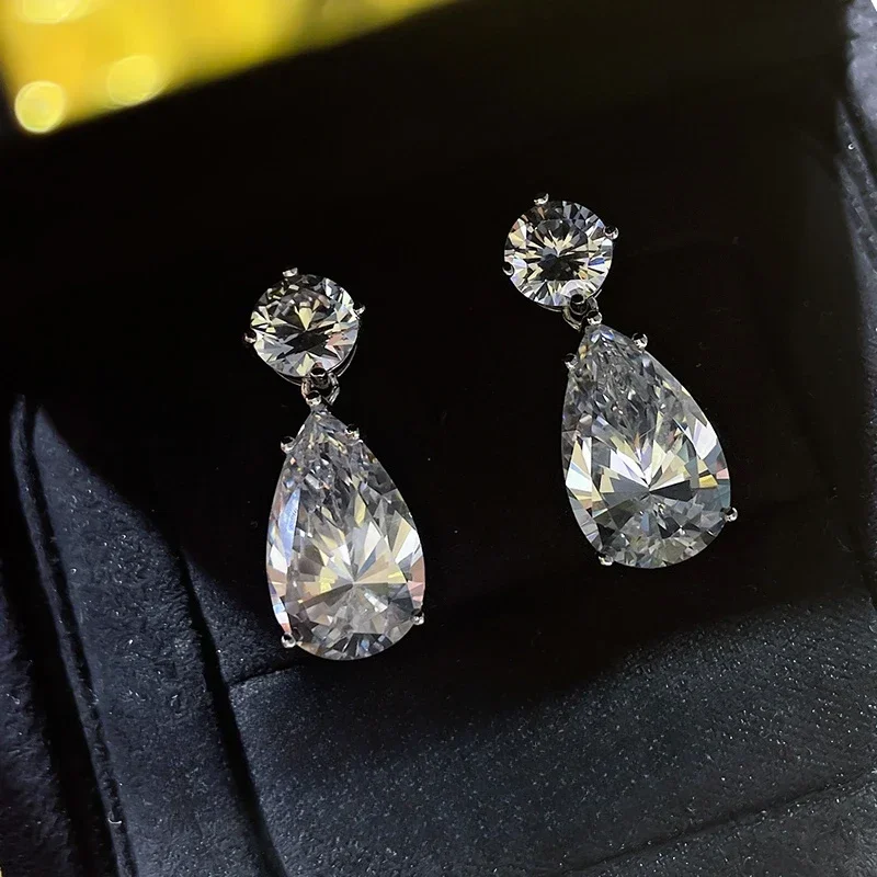 

12 Carat Water Drop Earrings Imported High Carbon Diamond Fashion Earrings Big Earrings Engagement Jewelry for Women