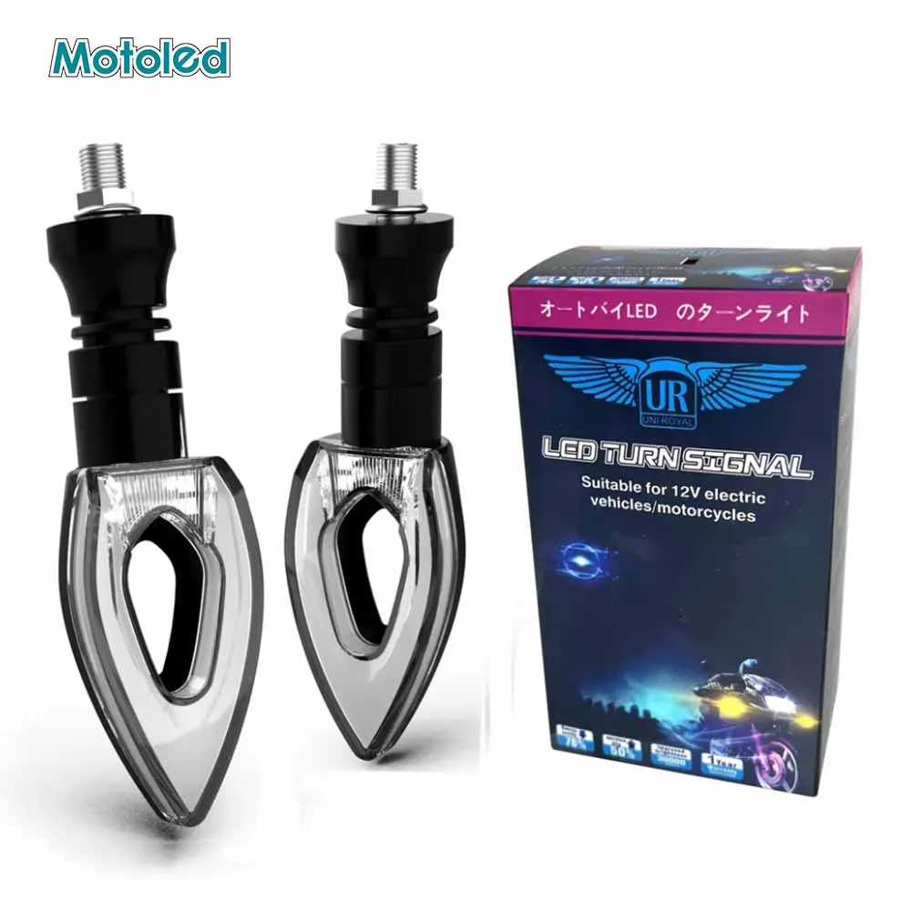 

Motoled 2pcs Universal Motorcycle LED Turn Signal Lamp Sequential Flowing Flash Indicator Lights Amber Running Light for YAMAHA
