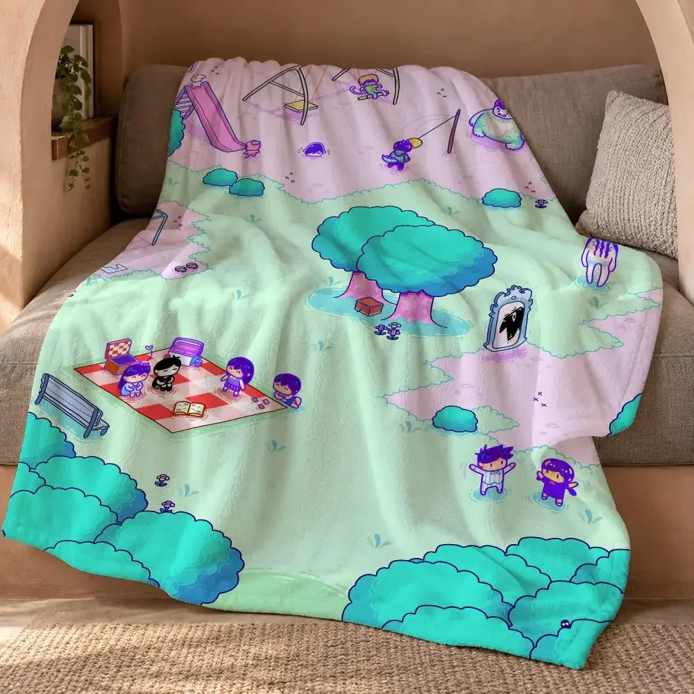 Game Anime O-Omori Throw Double Sided Flannel Throw Blanket Soft Travel Camping Sofa Bed Home