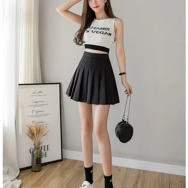 Falda coreana para primavera y verano, pantalones cortos para mujer, minifalda Sexy de cintura alta, pantalón corto plisado para escuela, falda rosa japonesa Kawaii para mujer Y2k