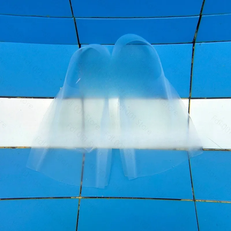 Fully Transparent Invisible Flippers, Professional Swimming Silicone Flippers, Freestyle Swimming Shoe Short Flippers