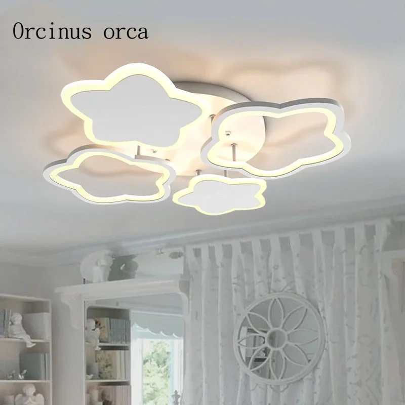 Cartoon creative Pentagram ceiling lamp boy girl bedroom children's room lamp modern simple LED ceiling lamp free shipping