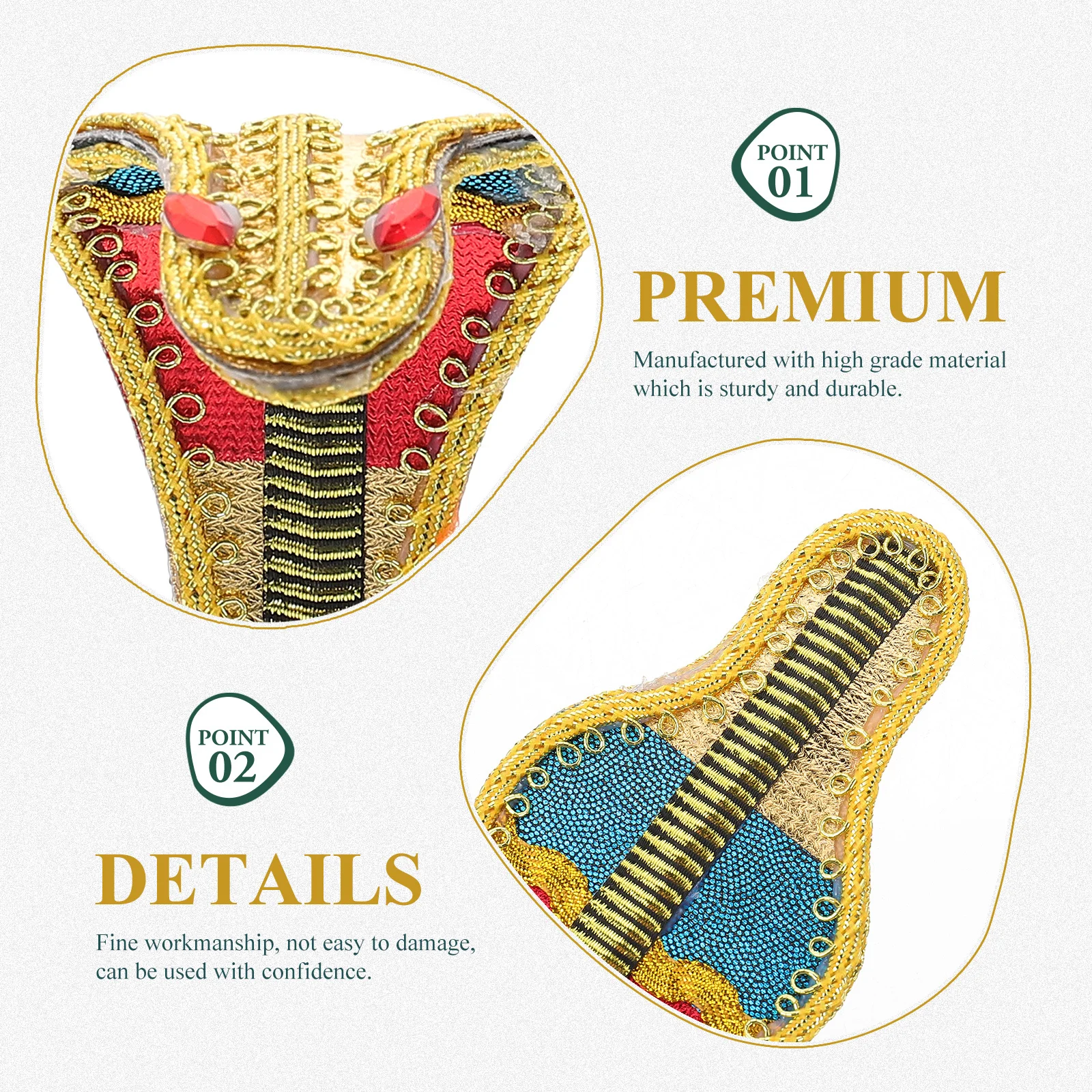 1 conjunto de faixa de cabelo com design de cobra, acessórios de fantasia egípcia para festival, performance de palco, suprimentos de cosplay, decoração reutilizável