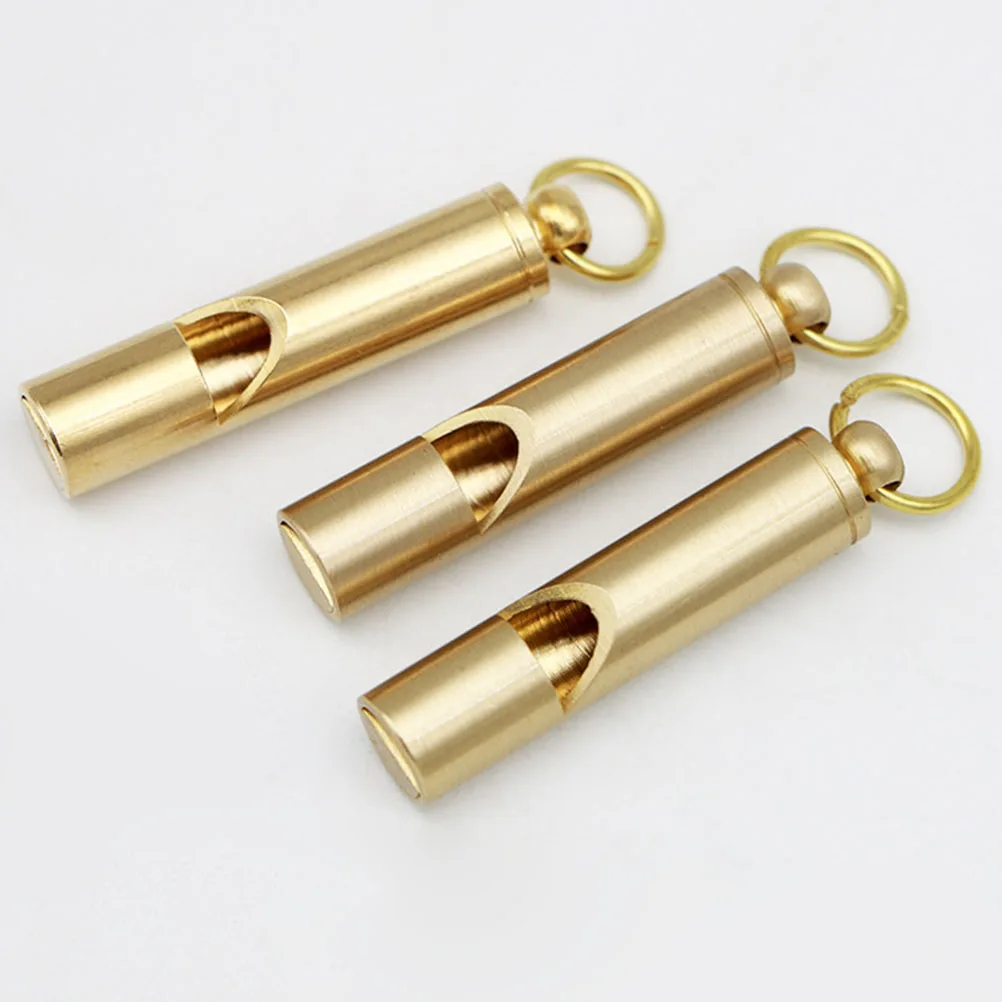 

3 Pcs Copper Whistle Pendant Durable Safe Sports Keyring Kids Outdoor Survival Emergency Camping Hiking