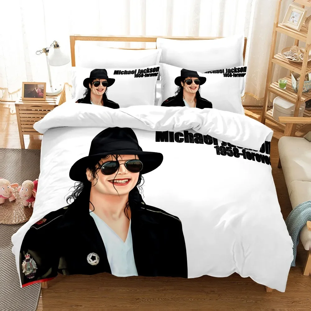 3D-gedrucktes Michael Jackson Bettwäsche-Set, Bettbezüge, Kissenbezüge, Tröster, Bettwäsche-Set, Bettwäsche, Textil, Zuhause, Königin, König, Einzelbett – Detail 7