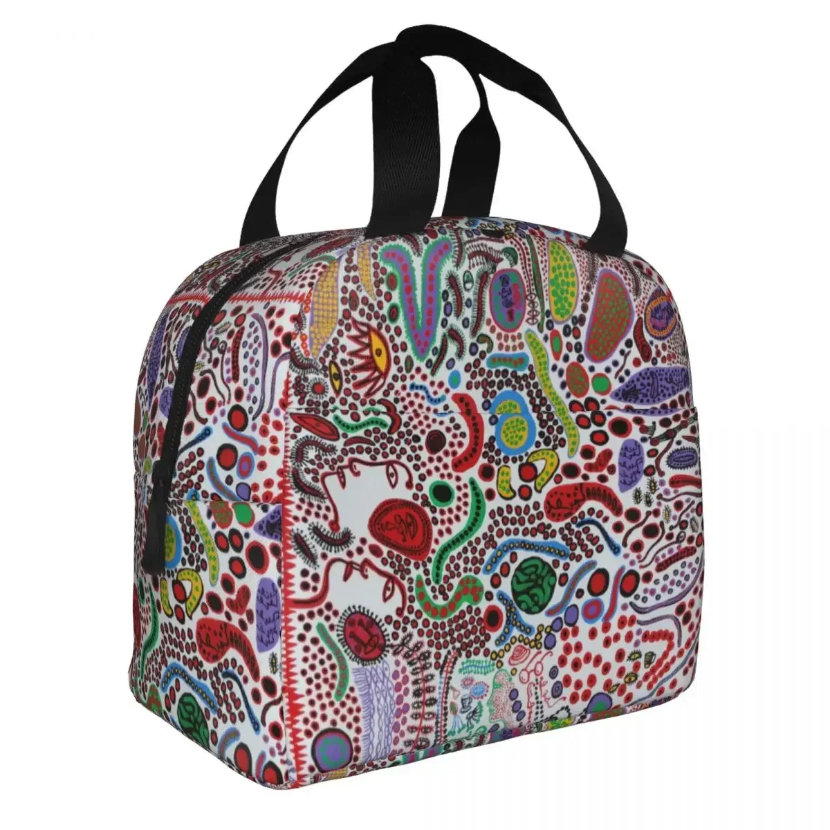 yayoi-kusama-polka-isolado-almoco-saco-termico-recipiente-de-almoco-estetico-portatil-tote-lancheira-bento-bolsa-faculdade-viagem