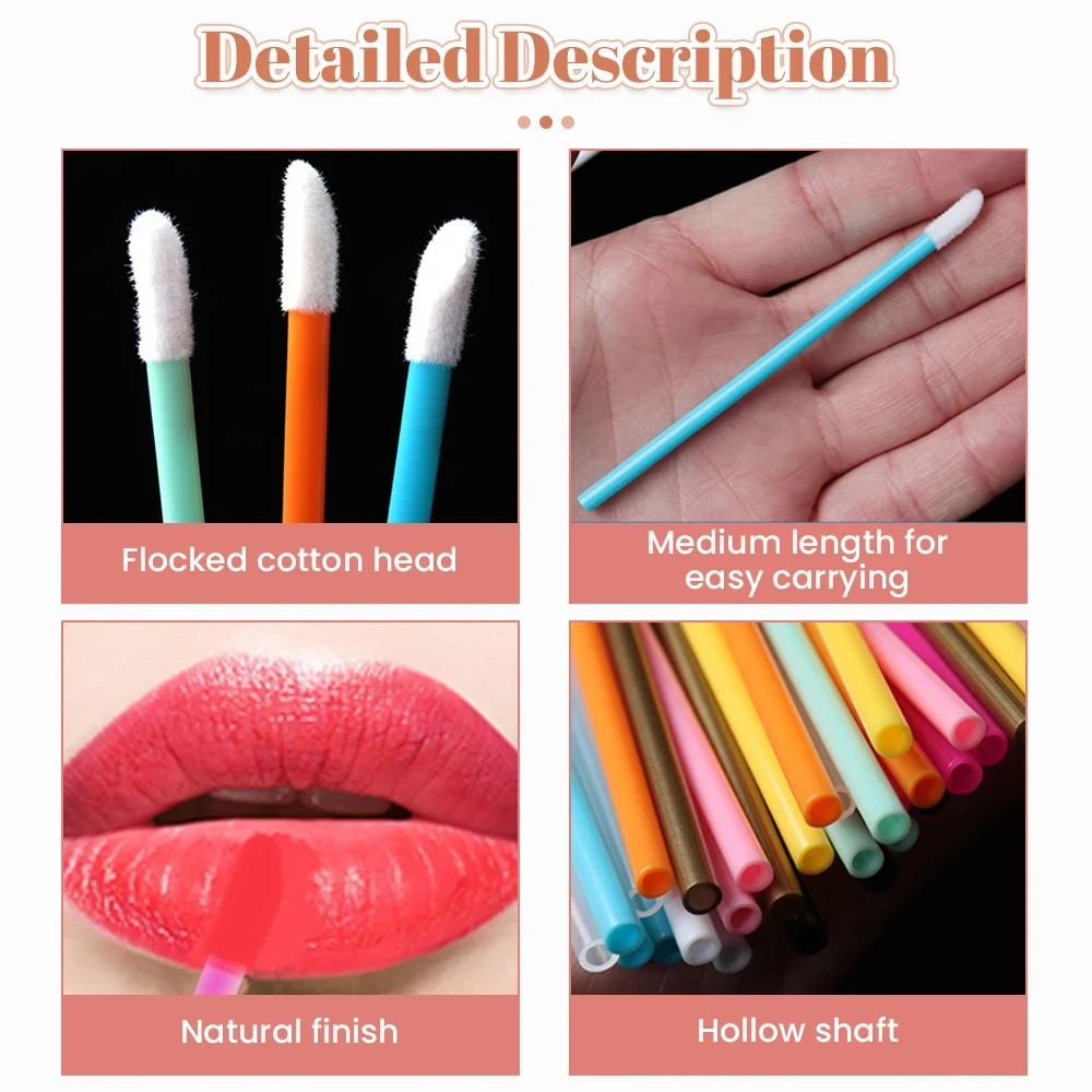 50PCS Disposable Lip Brush Eyelash Makeups Microbrush Lash Extension Mascara Applicator Lipstick Wands Set Cosmetic Makeup Tools