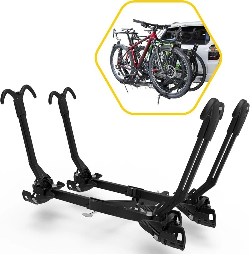 

Багажник с 4 велосипедами SuperClamp G3 — легкий багажник для велосипеда на платформе для автомобиля, внедорожника, грузовика