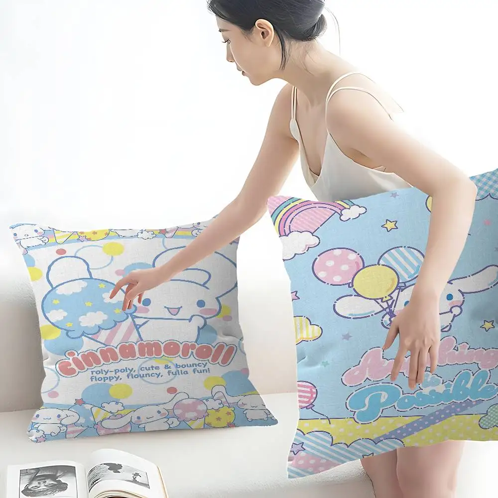 Cartoon Anime Cute C-C-CinnamorollS Pillow Anime Pillow Sofa Bed Head Pillow Cover Cushion Cover 45x45 cm Fashion