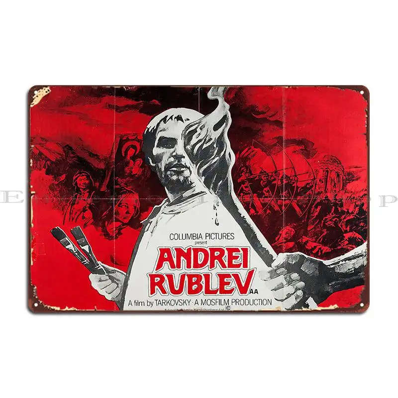 Andrei Rublev Poster Andrei Tarkovsky Film Cinema Russian Stalker Unknownvisions Metal Plaque Designing Garage Tin Sign Poster