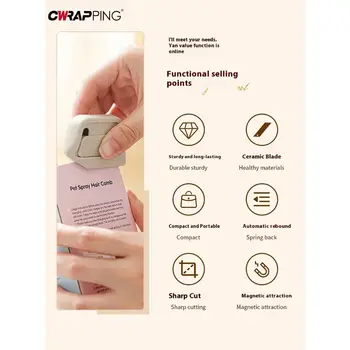 Taglierina magnetica in ceramica, taglierina retrattile per cartone, scanalatura ad angolo retto, scatola di imballaggio di sicurezza portatile per uso quotidiano in ufficio domestico 12 best sales coltello pieghevole in ceramica - №5