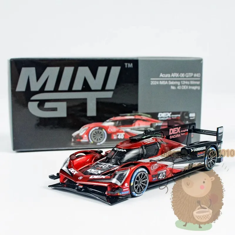 

MINIGT 1:64 Acura ARX-06 GTP # Модель автомобиля из литого сплава 40 2024, красная, для демонстрации и подарков