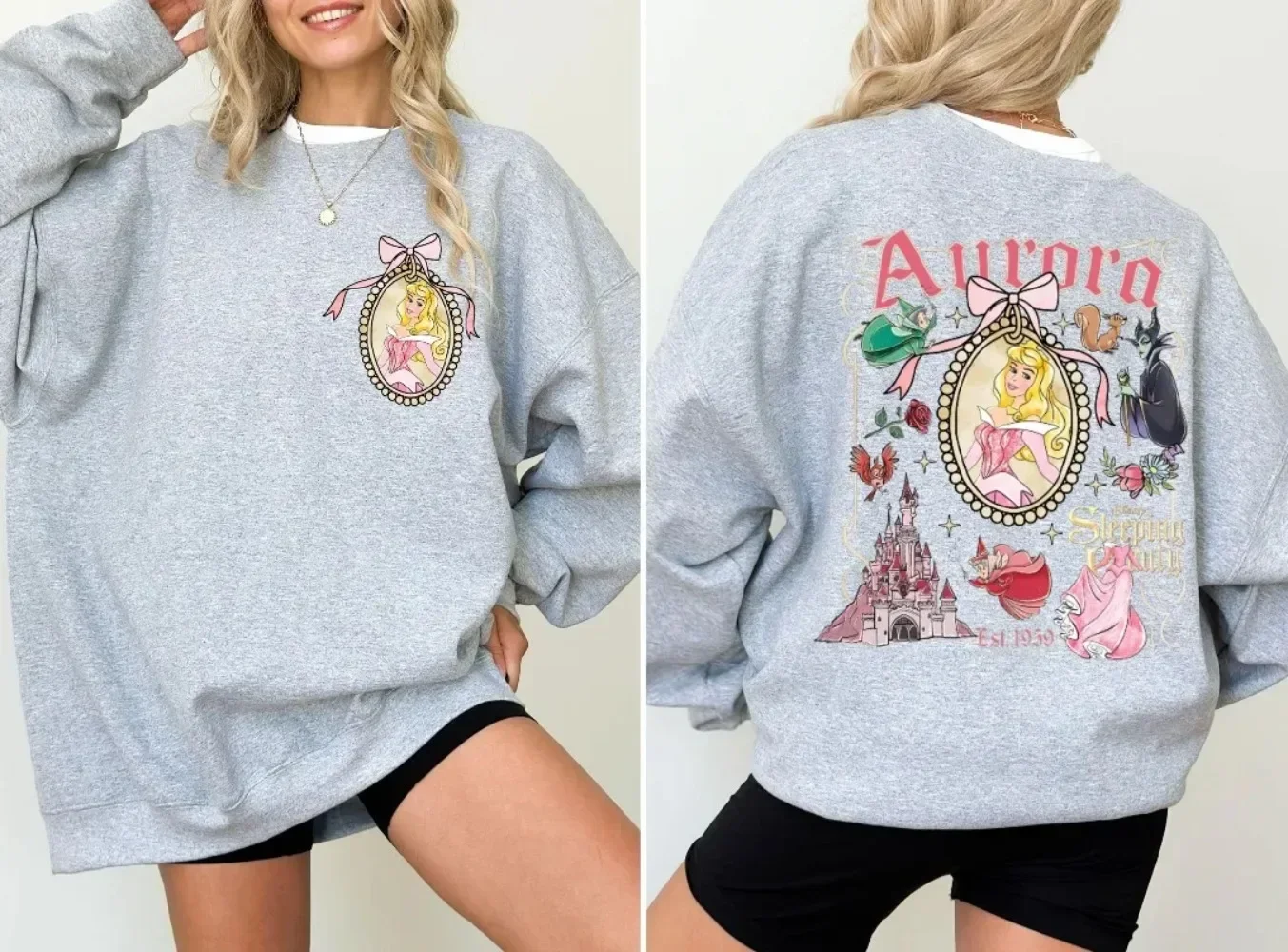 خمر ديزني النائمة مرآة الجمال البلوز الأميرة أورورا كوكيت القوس البلوز الفتيات رحلة المملكة السحرية #2