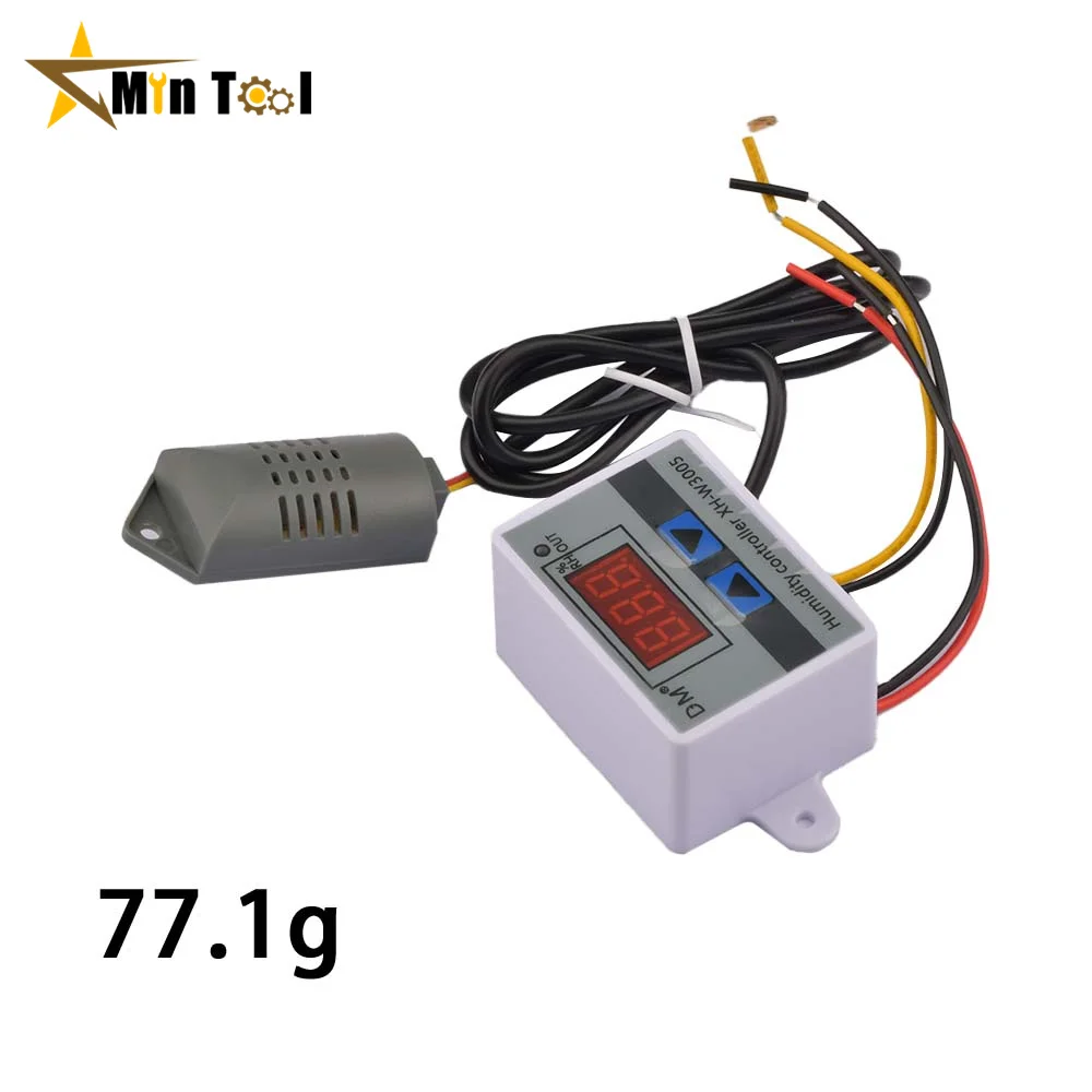 W3005 Digital LED Humidity Controller Hygrometer Humidity Control Switch Hygrostat Humidity Sensor AC110-220V DC12V DC24V