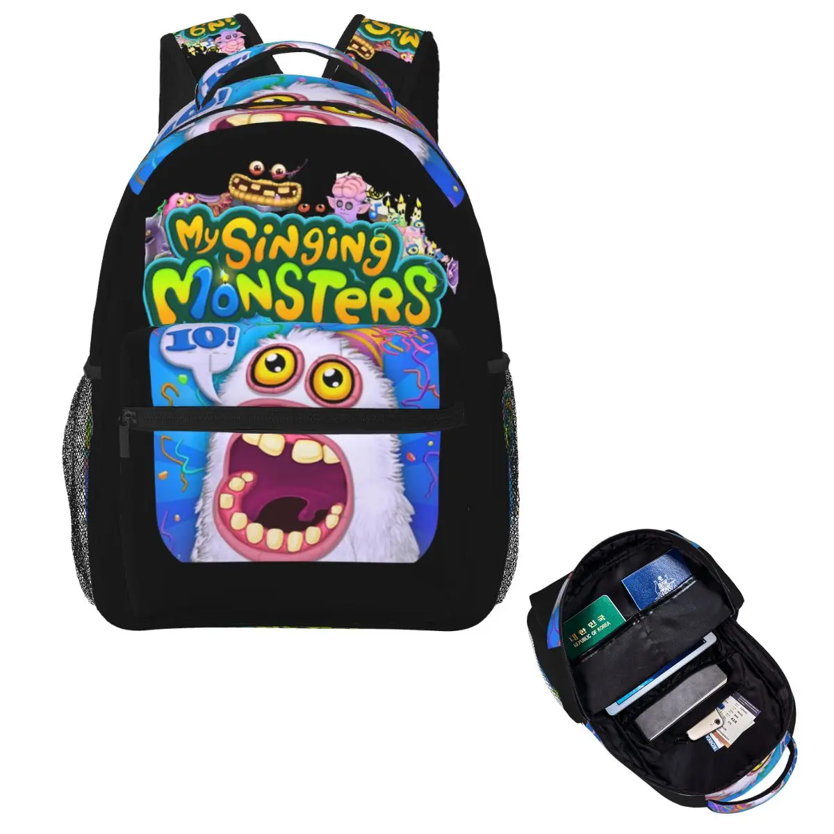 

Wubbox My Singing Monsters Backpack Hot Sale Daypack Large Capacity Kids BookBag School Bag Shoulder Bags for Men Women