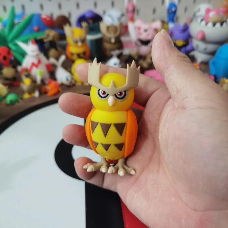 Anime pokemon hoothoot noctowl figura de ação proporção mundo 1:20 diy impressão 3d personagem dos desenhos animados modelo desktop presente das crianças