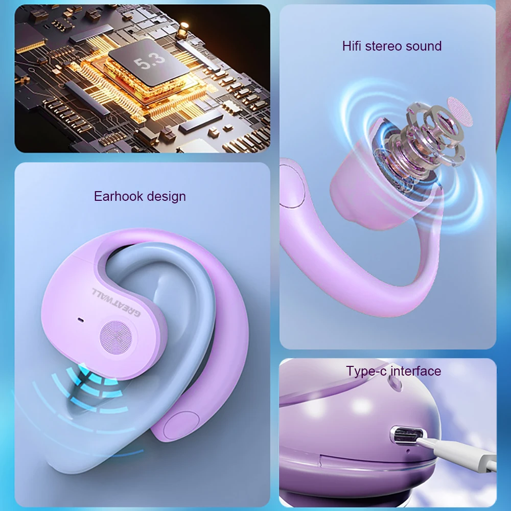 GreatWall AI realtime vertaling Draadloze Bluetooth-oortelefoon die meer dan 100 stemtalen ondersteunt vertaalhoofdtelefoon