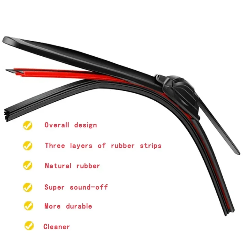 For VW Volkswagen Touran MPV 1T3 2010 2011 2012 2013 2014 2015 Car Accessories Red Wipers THREE Rubber Windshield Wiper Blade