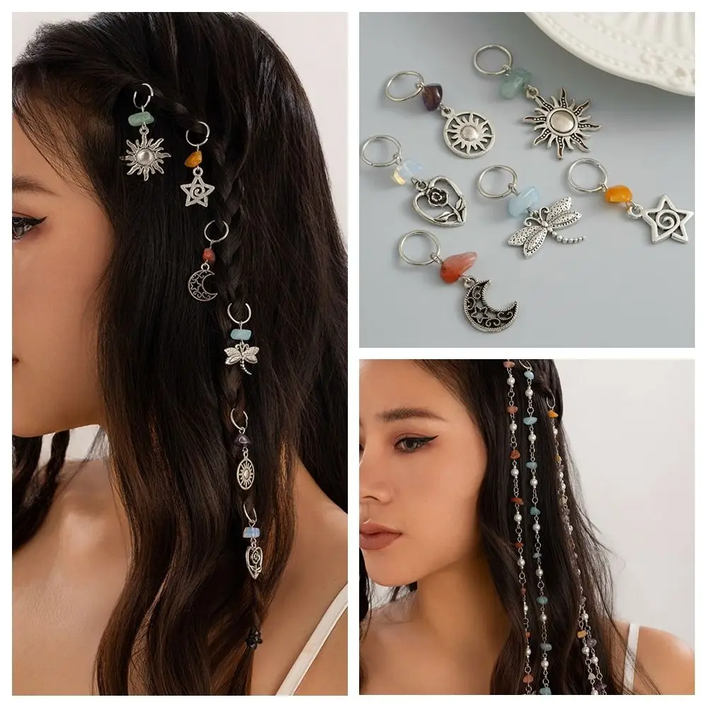 

Ethnic Style Braided Hair Ring Butterfly Pearl Tassel Hair Band Hip-hop Style Hair Clip Weave Hair Accessories