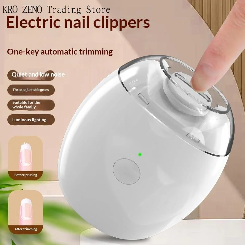 2 IN 1 Electric Nail Clipper Cutter With LED Light Automatic Nail Grinder Trimmer For Baby Adult Mini Manicure Tools Nail Care