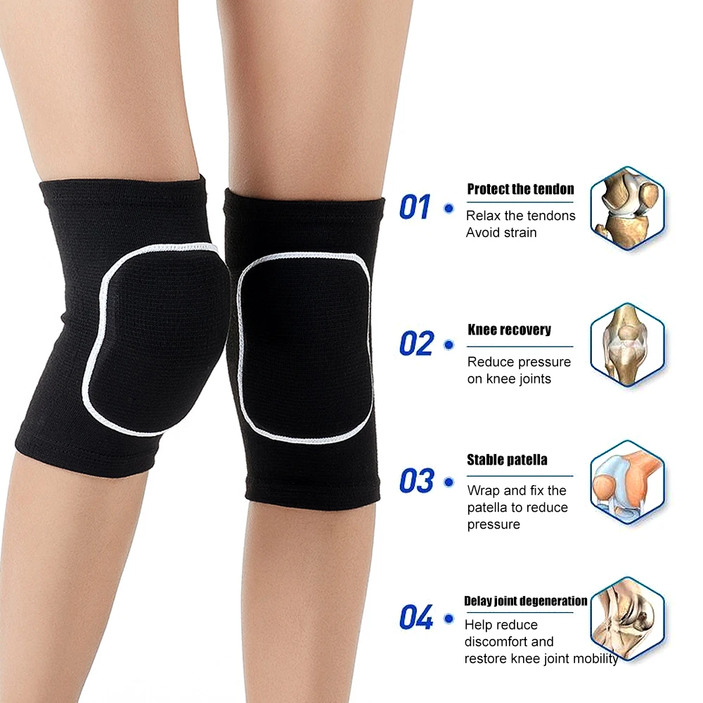 1 Paar Sport-Knieschoner für Männer, Frauen, Kinder, Knieschutz, Kniebandagen für Tanz, Yoga, Volleyball, Fußball, Laufen, Radfahren, Tennis – Detail 6