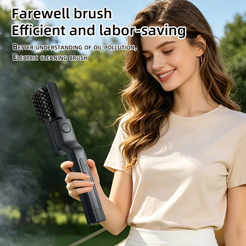 Electric BBQ Cleaner Brush Wireless Stainless Steel Rotary Grill Brush for Outdoor Grill Steam BBQ Cleaning Brush Accessoires