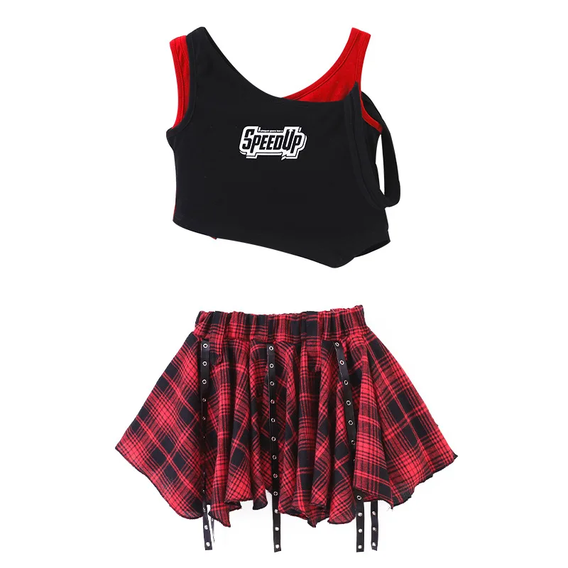 Chidren hip hop clothing girls dance suits hip hop girl set short sleeve crop tshirt girls jazz dance costumes