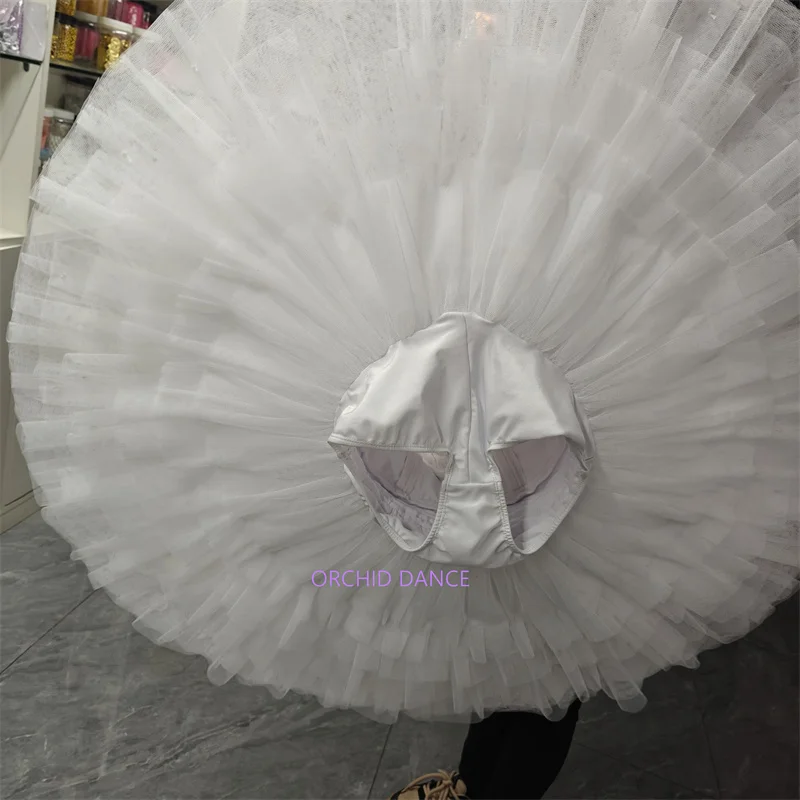 High Quality Custom Size 7 Layers Kids Girls Women Adult Ballet Dance Performance Wear Velvet White Swan Lake Tutu Costumes