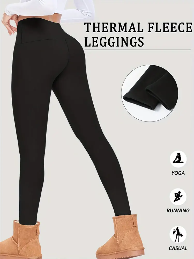 Thermal Fleece High Waist Leggings Thick And Soft Winter Yoga Trousers Double Sided Fleece Yoga Sport Pants Plus Size Clothes