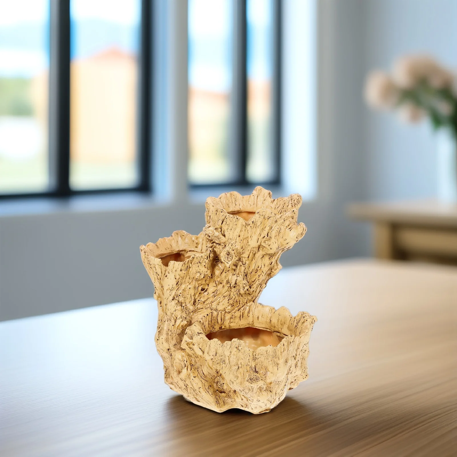 الراتنج محاكاة شجرة الجذر اناء للزهور الأصفر سطح المكتب حاوية النباتات بونساي وعاء زارع نباتات غرفة المعيشة المنزلي حلية #6