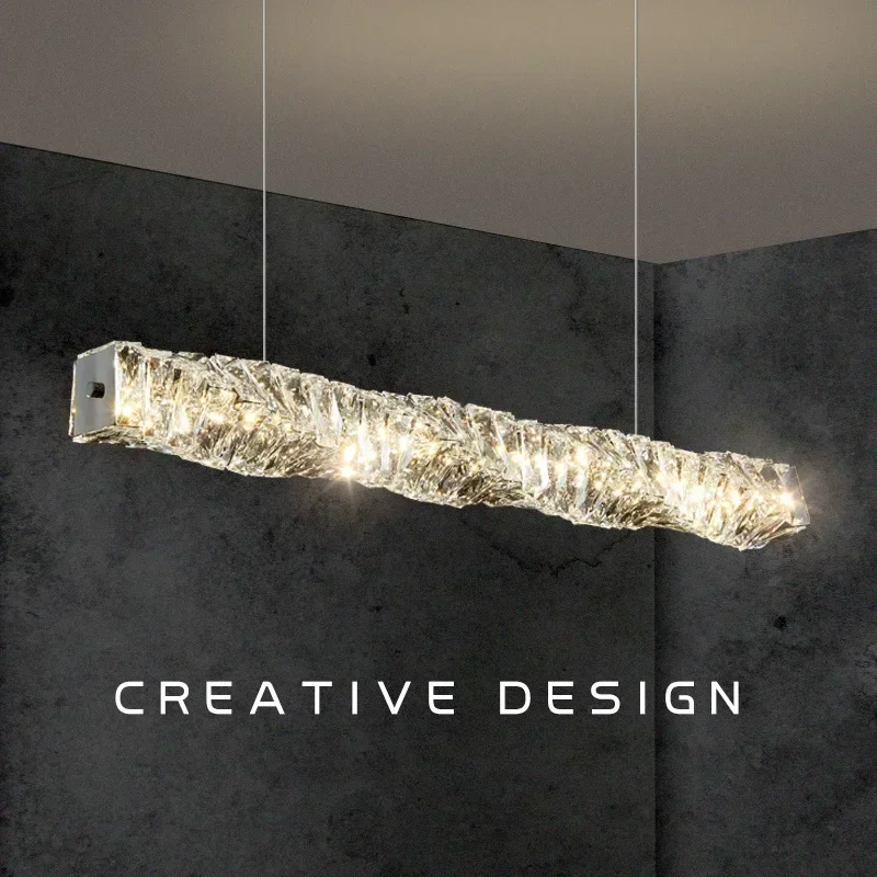 

Luxury Long Strip LED Ceiling Lamp Crystal Chandelier For Living Room Elegant Indoor Wall Lamp Design Art Ceiling Fixture