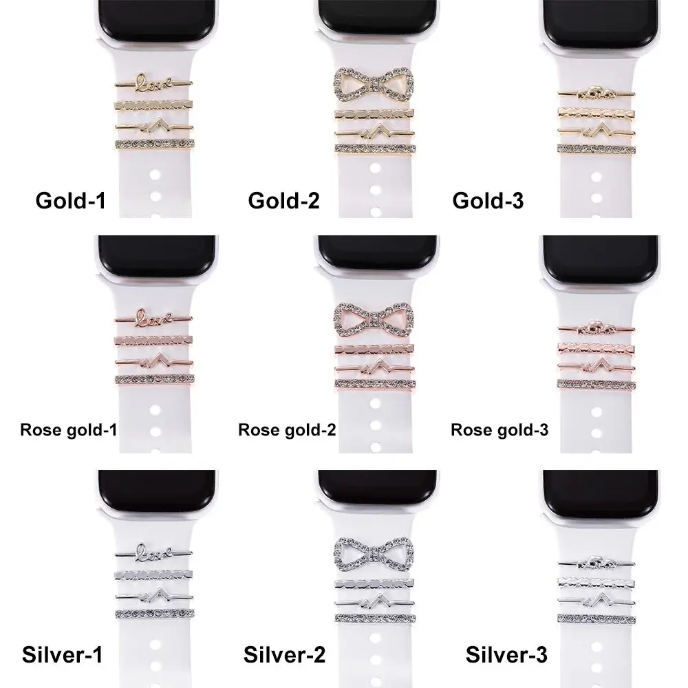 Broche cinta acessórios diamante relógio banda ornamento pulseira encantos anel decorativo para apple watch band para apple watch band
