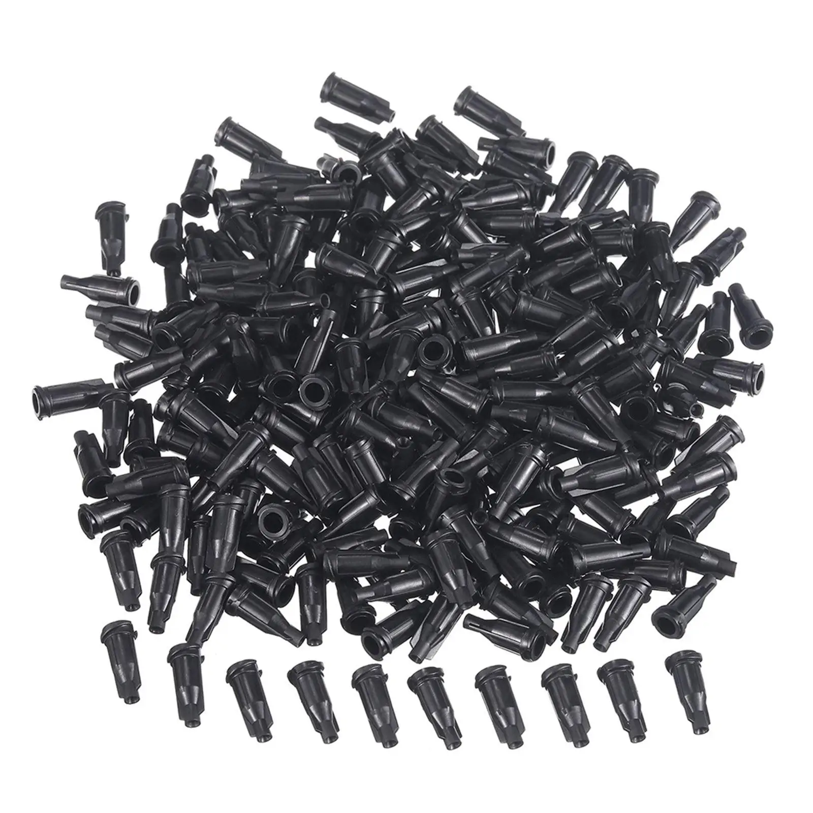 500Pcs Black Syringe Tip Caps Threaded Glue Applicator Covers Industrial Liquid Glue Dispensing Stopper Caps Syringe Stopper Cap