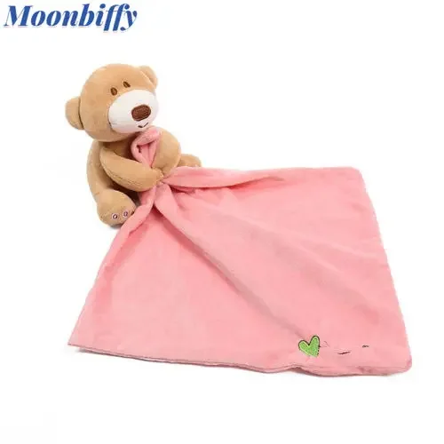 Baby Towel Kids Cute bear Comforter Smooth Soft burp cloths Infant Newborn Appease Playmate Plush Stuffed Washable Towels stuff