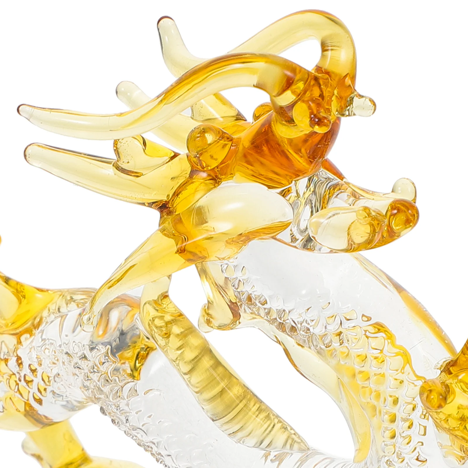 

Glass Dragon Statue Elegant Desktop Sculpture Chinese New Year Decoration Good Luck Prosperity Table Ornament Glass Craft