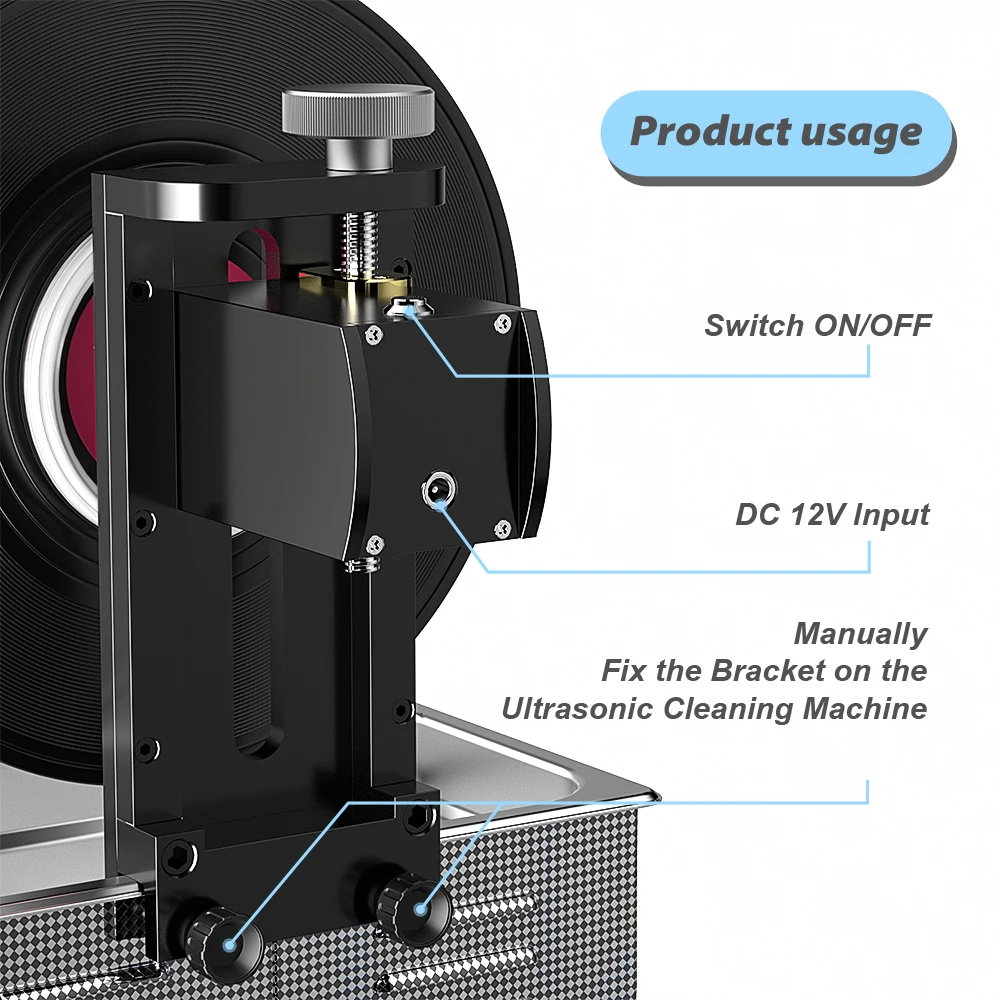 Ultrasonic cleaner 6.5L with Bracket for Cleaning LP 12inch Vinyl Record