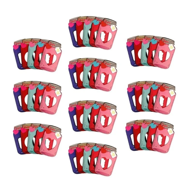  50 Pcs Happy Valentines Day Cards for Kid Jar Valentines Day Candy Cards Valentines Day Exchange Cards
