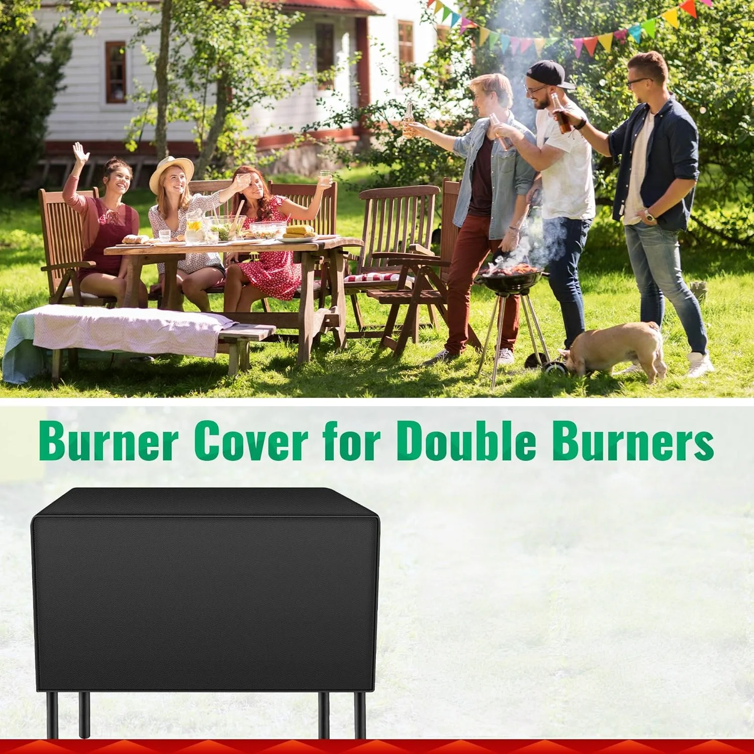 Waterproof Patio Cover for 2-Burner Outdoor Cooking System, Camp Stove Protector, Protective Shield for Outdoor Kitchen
