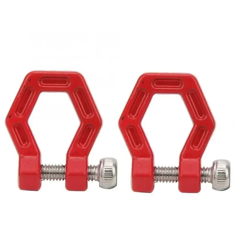 Amortecedor de metal d-ring vermelho reboque corrente gancho manilhas 2 peças para 1/10 rc rastreador carro TRX-4 axial scx10 90046 d90 cc01 d110