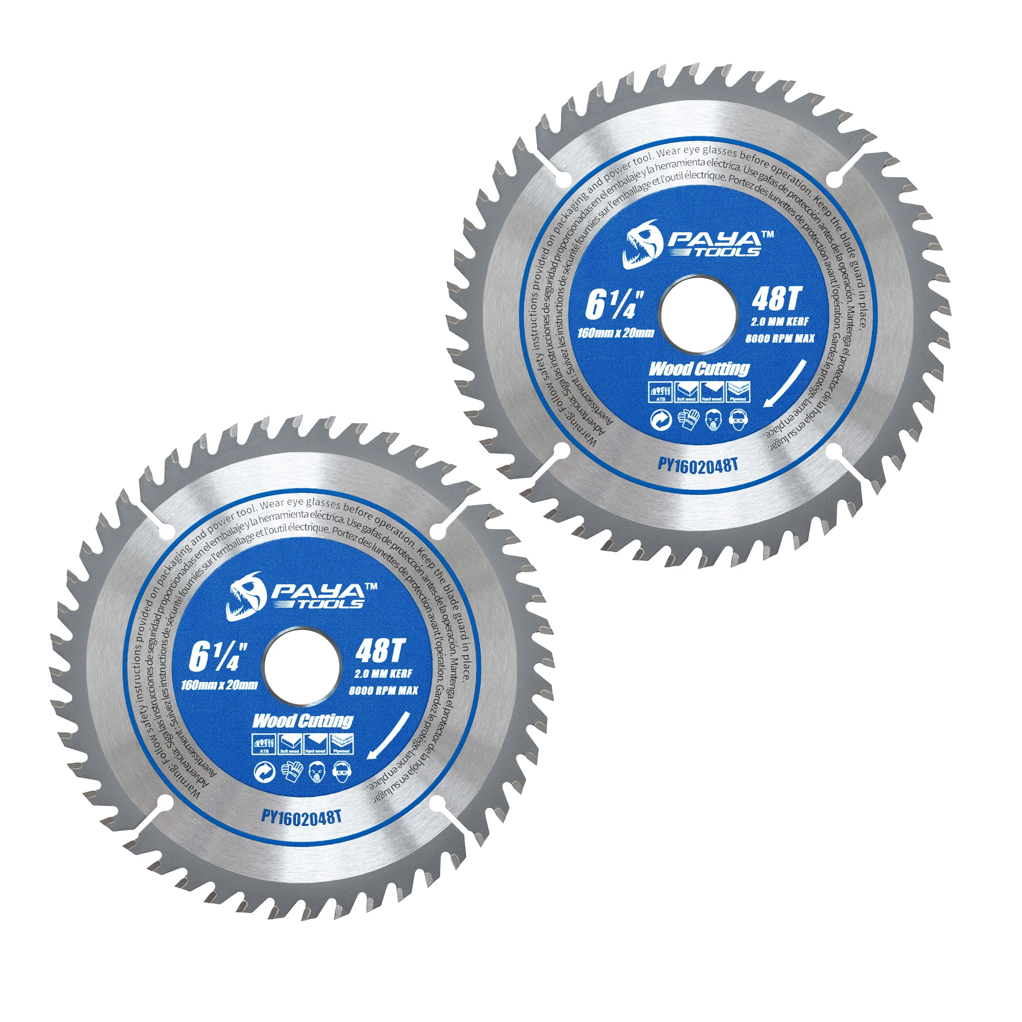 

PAYA 6 1/4Inch 48T Circular Saw Blade 20mm Arbor Carbide Tipped Fast Wood Plastic Cutting Blade for DIY TCT ATB Framing Blade