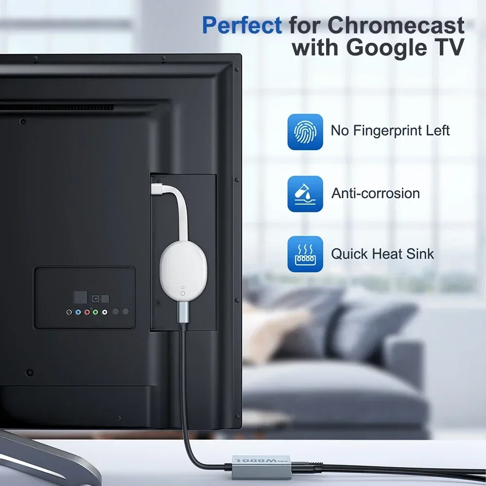 ELECTOP 1000Mbps USB C - イーサネットアダプター（Chromecast with