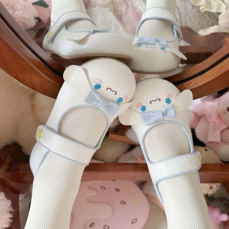 

Anime Cinnamoroll Style Lolita Flat Shoes Girl Cartoon Kawaii Cinnamoroll Accessories Indoor Shoes Lolita Princess Shoes Gift
