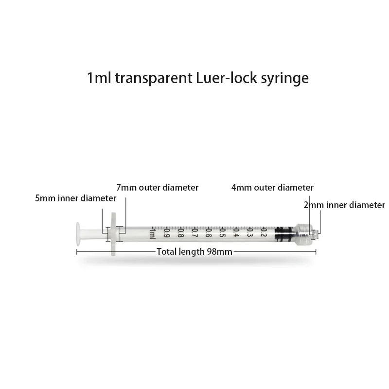 1ml Luer Lock Laboratory Dedicated Syringe Sterilized Individual Packaging Pets Feeding Health Sampler Epoxy Resin Syringe Tools