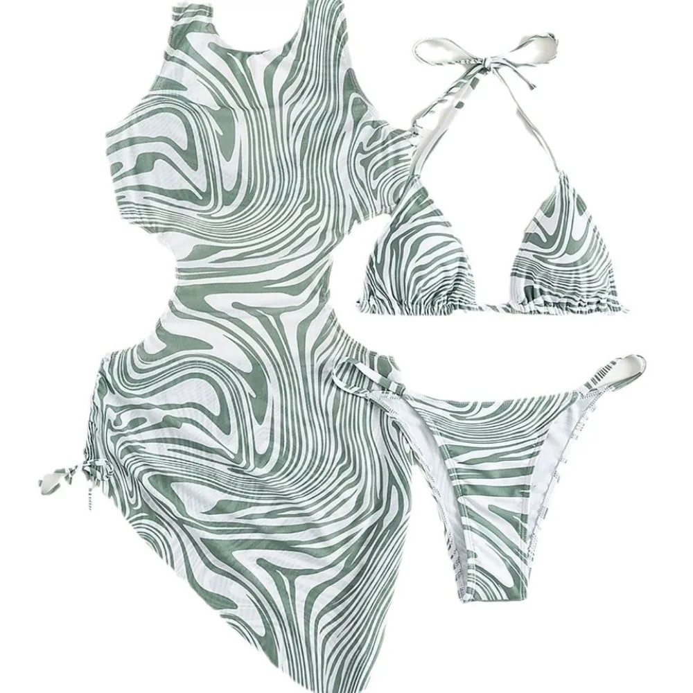 Printed Bikini Clear Fashionable Women's Princess Style Beach Surfing Sexy Tight Fitting High Elasticity One-piece Swimsuit