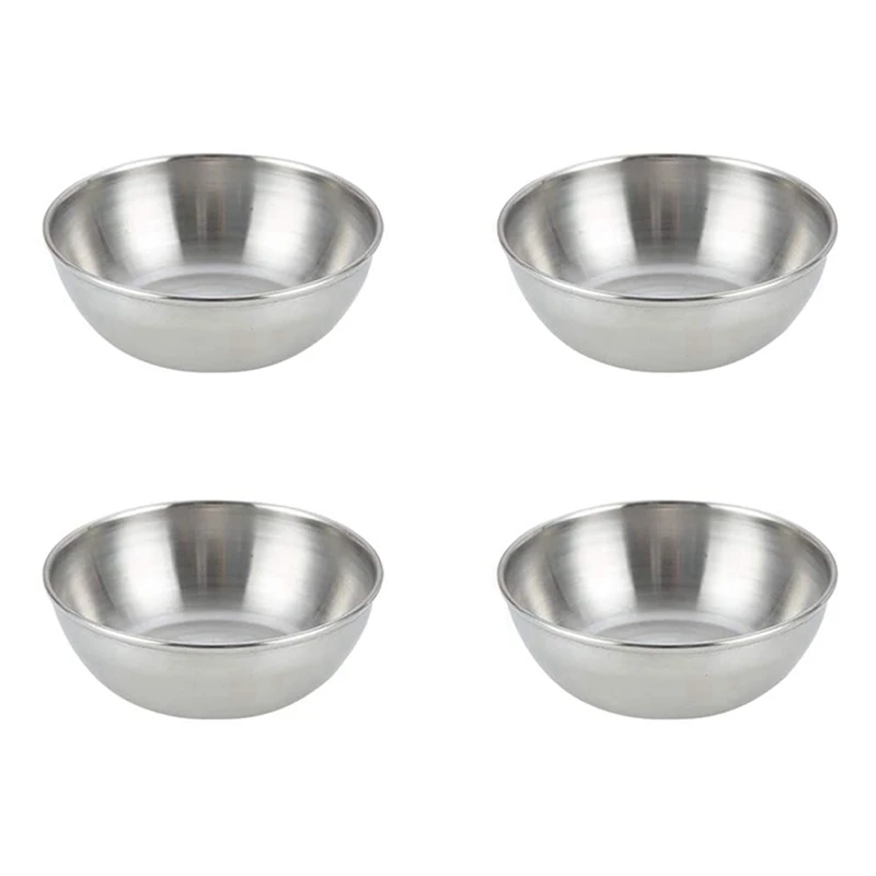 

12Pcs Stainless Steel Sauce Dishes Round Seasoning Dishes Sushi Dipping Bowl Saucers Bowl Mini Appetizer Plates