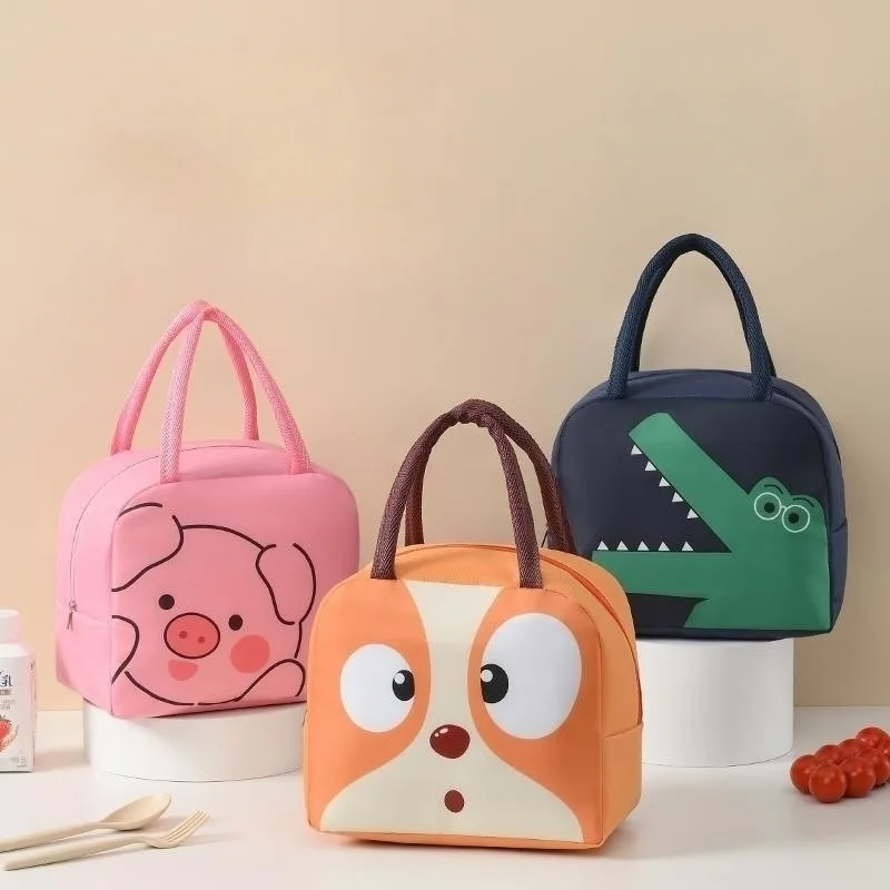 

Cartoon Animal Print Lunch Bag Portable Thermal Insulation Lunch Bags Student Office Workers Cute Lunch Box Picnic Bento Pouch