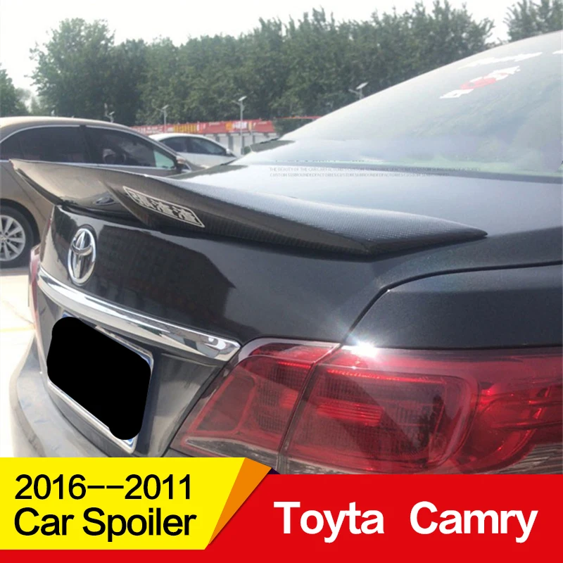 

For Toyota Camry 2006 2008 2011 Sedan Spoiler R Style ABS Plastic Carbon Fiber Look Black Car Rear Wing Body Kit Accessories