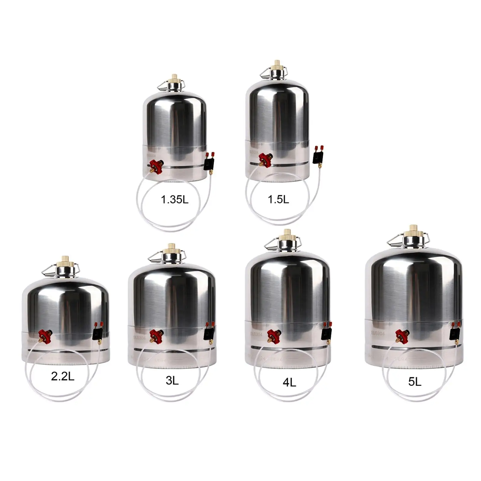 

Stainless Steel Gas Bottle Inflatable Gas Tank Portable Storage Tank Cylinder for BBQ Picnic Outdoor Cooking Cookware Gas Stove